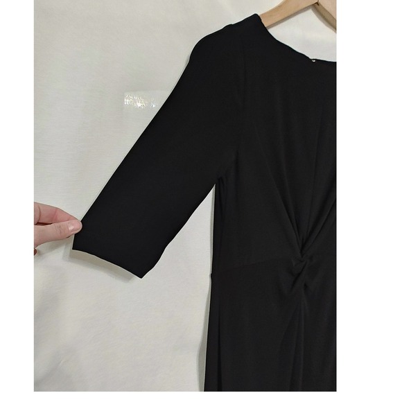 Tommy Hilfiger Dress‎ Elbow Sleeve Twist Waist  Black New 2 - Picture 8 of 15